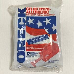 Oreck MV-12 Celoc Hypo-Allergenic Filter Bags 12ct Buster B Maxi-Power Compact